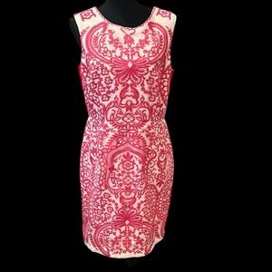 Katherine Kelly pink and cream organza embroidered party dress size 10
